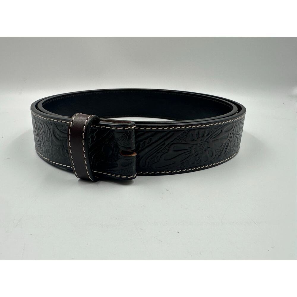 BS118 Genuine Full Grain Western Floral Engraved Tooled Leather Belt Strap Sz 46